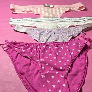Victoria's Secret Pink & Lavender Thong Set